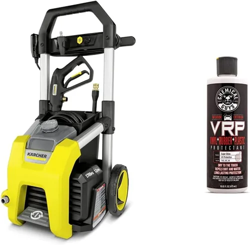 Karcher K1700 1700 PSI TruPressure Lavadora a presión eléctrica – 1.2 GPM & Chemical Guys TVD_107_16 V.R.P. Vinilo, goma y plástico (16 onzas)