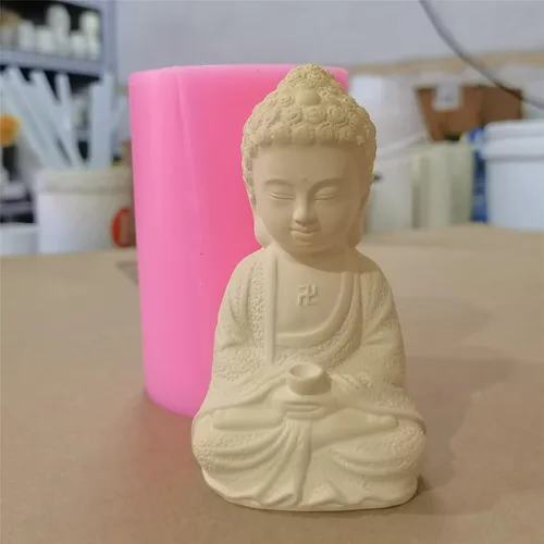 Vairocana Buddha - Molde de silicona para velas hechas a mano, moldes de cera para velas, resina decorada, estatua de yeso epoxi, molde para
