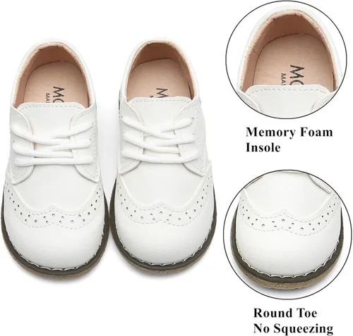 Miniatura 16 de DADAWEN - Zapatos de vestir para niña con cordones para uniforme de Oxford, cómodos, mocasines (niños pequeños)