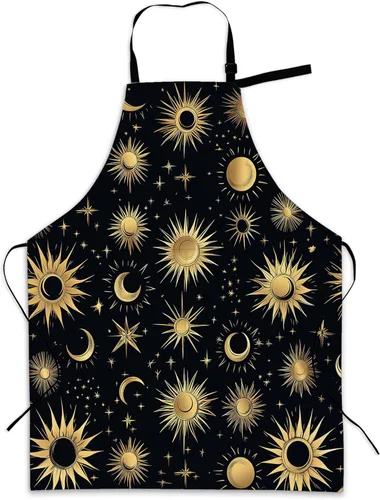 Miniatura 26 de Delantal de cocina con bolsillo, cuello ajustable impermeable y lazos largos, delantal de cocina para hornear, jardinería, pintura para mujer Retro