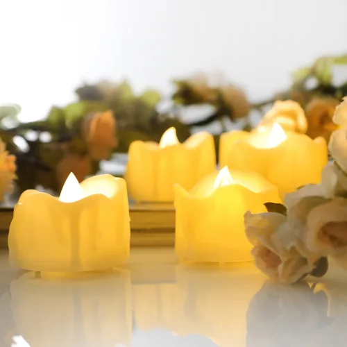 Miniatura 5 de Velas pequeñas de luz led, efecto de llama parpadeante, con pilas y control remoto. Luces decorativas para bautismo, bodas, fiestas, regalos. 6