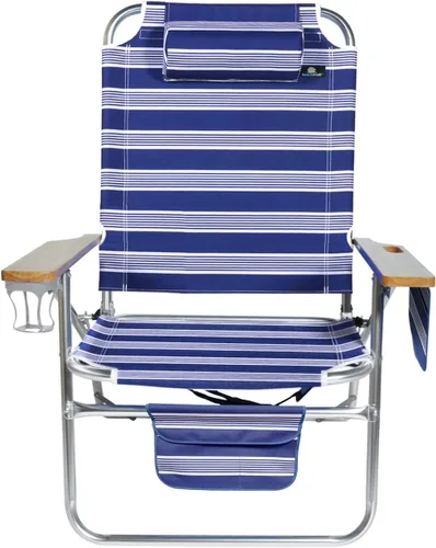 Miniatura 3 de Silla de playa grande Jumbo de 500 libras de aluminio resistente para grandes y altos, 4 posiciones reclinables