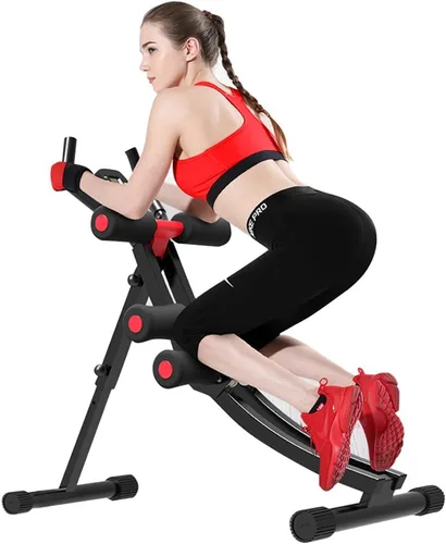 Fitlaya Fitness Entrenadores de núcleo y abdominales Máquina de entrenamiento AB Gimnasio en casa Entrenamiento de fuerza Ab Cruncher Equipo de Rojo