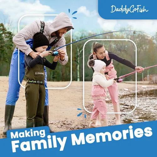 Miniatura 8 de DaddyGoFish Kids Fishing Pole - Rod Reel Combo Tackle Box Starter Set - First Year Small Dock Gear Kit for Boys Girls Toddler Youth Age Beginner