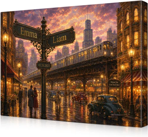 Miniatura 48 de IPIC - Personalized Framed Canvas with Custom Street Sign in Boston Personalized Street Signs with Names, Custom Canvas Print, Boston Sunset