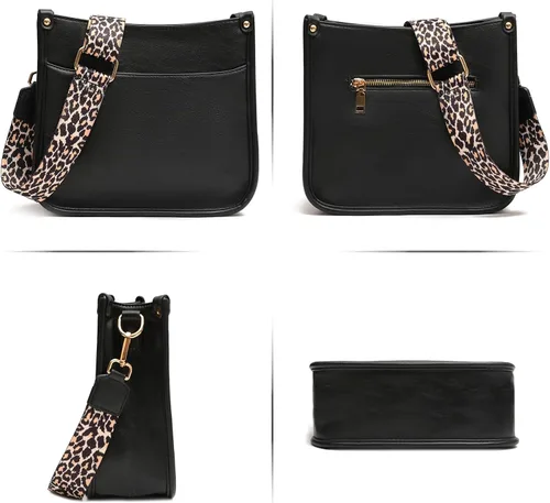 Miniatura 3 de KOGTLA Women's Crossbody Shoulder Bag with Leopard Guitar Strap,Vegan Faux Leather Purse Handbag Bucket Tote Bag