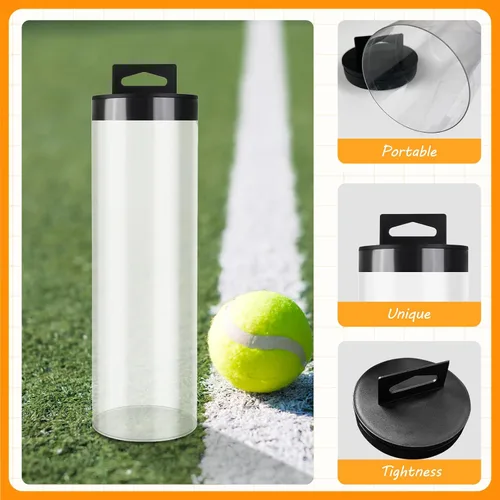 Miniatura 2 de kowaku Lata de pelota de tenis, tubo de tenis con tapa, contenedor portátil para pelotas de almacenamiento para accesorios de entrenamiento de golf