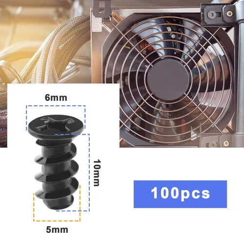 Miniatura 3 de ECSiNG 100 tornillos de repuesto para ventilador de refrigeración para carcasa de computadora, tornillos compatibles con ventilador de computadora