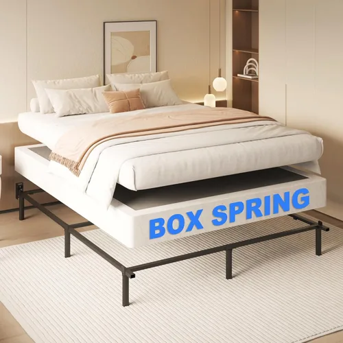 Miniatura 4 de NHODIR Base de cama de metal resistente de 7 pulgadas, sin ruido y sin herramientas, fácil montaje, base de soporte de colchón para cama