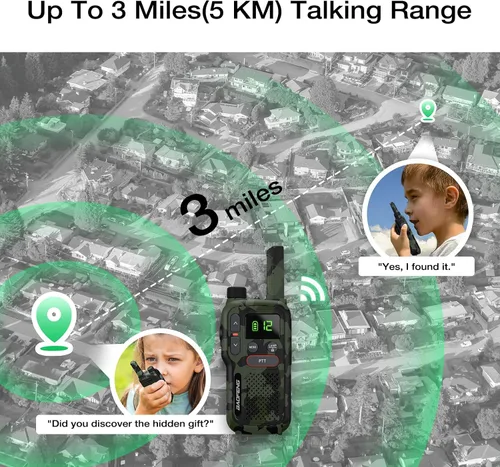Miniatura 5 de BAOFENG GT-18 Walkie Talkies para niños y adultos, radio bidireccional FRS recargable de largo alcance sin licencia, batería de 1500mAh, 22 canales