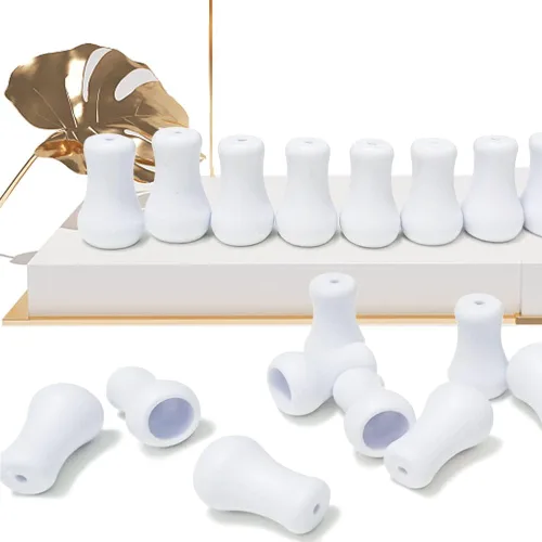 Miniatura 2 de 10 borlas de plástico blanco, pomos de cordón para persianas o persianas