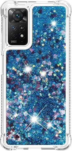Miniatura 40 de Glitter Sparkle Moving Quicksand Flowing Cover para Xiaomi Redmi Note 10S Bling Liquid Clear Star Heart Silicona Bumper Funda transparente de goma a
