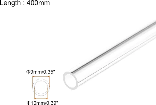 Miniatura 2 de Tubo de PVC transparente Tubo rígido de plástico Tubería redonda, [para iluminación, acuario, pecera] - 0.354 in de diámetro interior x 0.394 in