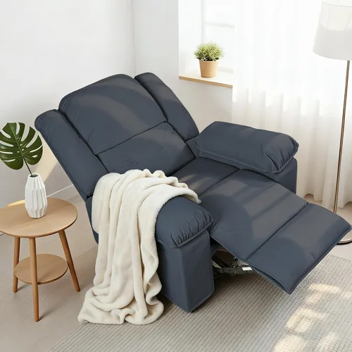 Miniatura 9 de Softa Silla reclinable giratoria para adultos con masaje y calor, sillón reclinable manual giratorio de 360° con bolsillo lateral, silla reclinable
