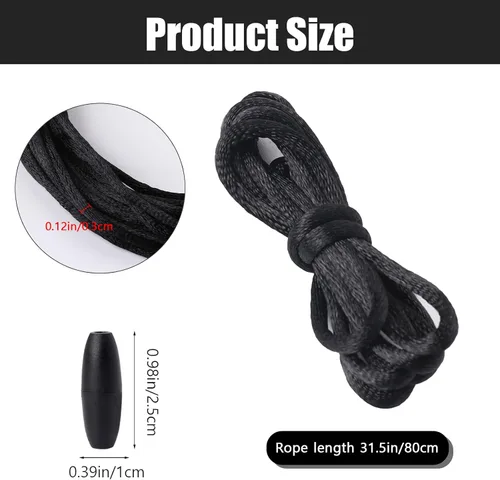 Miniatura 4 de Paquete de 30 cordones de repuesto para collar con cierres separables, cordones negros para colgantes, collar, cuerda de nailon, kit de cuerda
