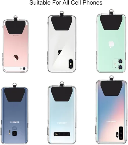 Miniatura 5 de SHANSHUI Cordón para teléfono, correa para el cuello y correa para la muñeca, soporte universal para funda de teléfono, anclaje para todos los Negro