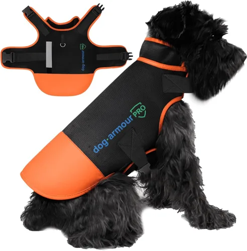 Miniatura 9 de Chaleco de protección para perros contra ataques, chaleco antimordeduras y antipenetración para coyotes, perros agresivos y aves de presa, Amarillo