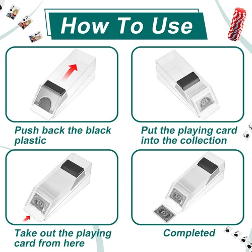 Miniatura 3 de Deekin Zapato de blackjack de 6 barajas con bandeja de descarte, dispensador de tarjetas de acrílico transparente para jugar a cartas, dispensador
