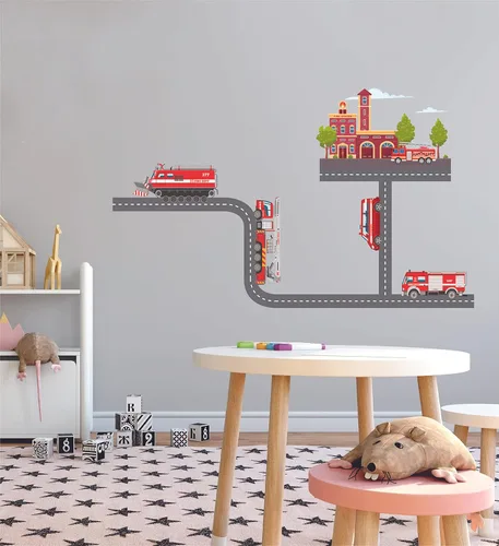 Miniatura 11 de The City - Vinilo adhesivo de vinilo para habitación de niños, camión de basura, colección de residuos sólidos, para dormitorio de niños, sala