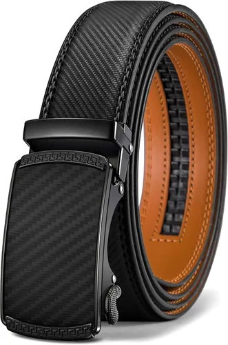 BULLIANT - Cinturón con diseño de trinquete deslizante para hombre, para usar con pantalón de vestir y camisa Oxford, ajustable a medida