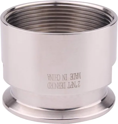 Miniatura 14 de Dernord Adaptador de abrazadera triple de 2" a virola de rosca FNPT de 1 pulgada para tubería sanitaria