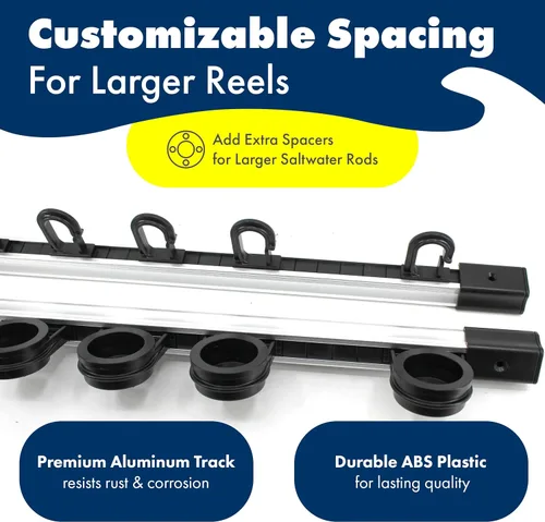 Miniatura 3 de Rush Creek Creations Fishing Rod Holder, Garage Organization and Wall Storage, for Reels, Gear and Accessories (Vertical/Horizontal Rack)