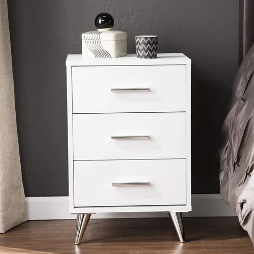Miniatura 14 de SEI Furniture Owen Midcentury - Mesita de noche moderna, color blanco
