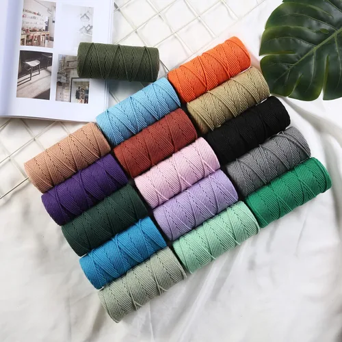 Miniatura 7 de Cuerda de macramé de algodón de 3 mm x 109 yardas, suministros de macramé de color natural, cuerda de algodón suave para colgar plantas, colgante
