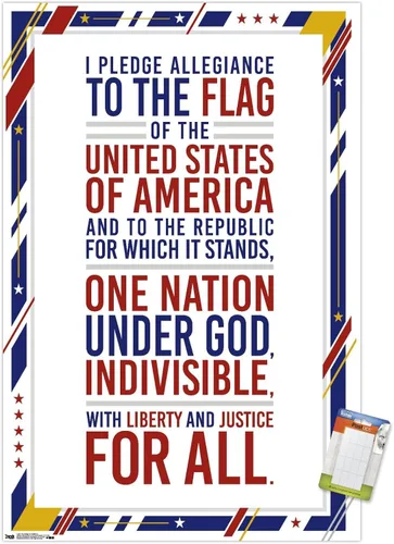 Miniatura 15 de Trends International The United States Of America - Pledge Of Allegiance Wall Poster, 14.725" x 22.375", Barnwood Framed Version