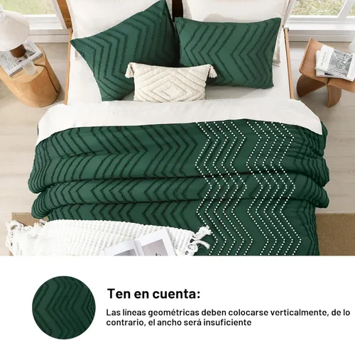 Miniatura 4 de Litanika - Juego de edredón, tamaño King, 3 piezas; edredón capitoné estilo bohemio; juego de ropa de cama ligero y esponjoso; opción de regalo 02
