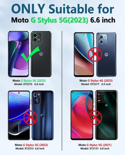 Miniatura 2 de FNTCASE Funda para Motorola Moto G-Stylus-5G-2023: funda protectora de doble capa a prueba de golpes Parte trasera texturizada antideslizante