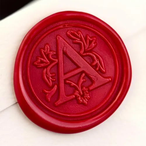 Miniatura 2 de Sello de cera medieval tradicional del alfabeto, mango de madera con cabeza de latón, para tarjeta de Acción de Gracias, sobre, envoltura de regalo