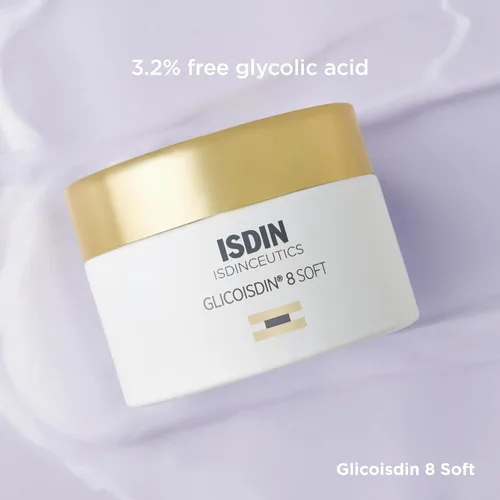 Miniatura 6 de ISDIN Isdinceutics GlicoISDIN 8 Soft (1.76 oz) Crema exfoliante facial con 3.2% de ácido glicólico libre Suaviza la textura de la piel Aumenta
