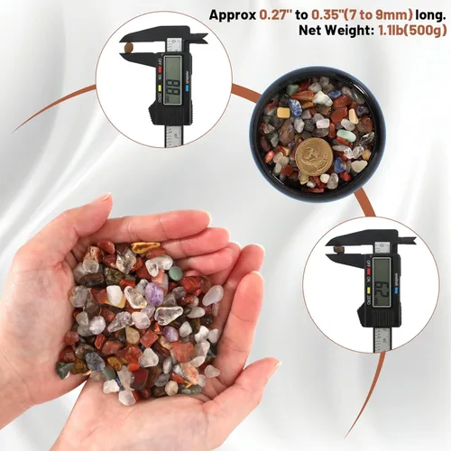 Miniatura 3 de Fragmentos de piedras de cristal mezclado natural de 1.1 libras - Piedras preciosas de cristal curativo triturado para brujería, rocas decorativas