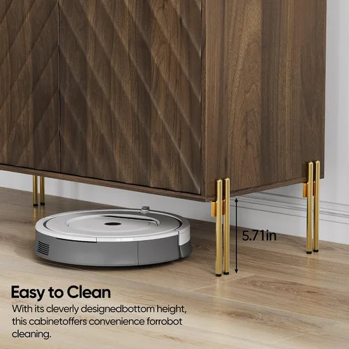 Miniatura 7 de Buffet de comedor moderno de mediados de siglo de 32 pulgadas con almacenamiento, aparador de buffet con diseño de ondas diagonales, mesa