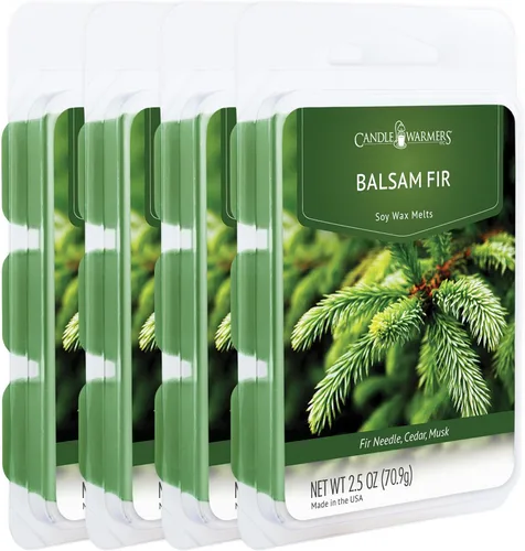 Candle Warmers Etc Velas Derretidas Clásicas 2.5oz, Fragancia de Bálsamo de Abeto (Paquete de 4) – Cada paquete contiene 4 velas derretidas de 2.5