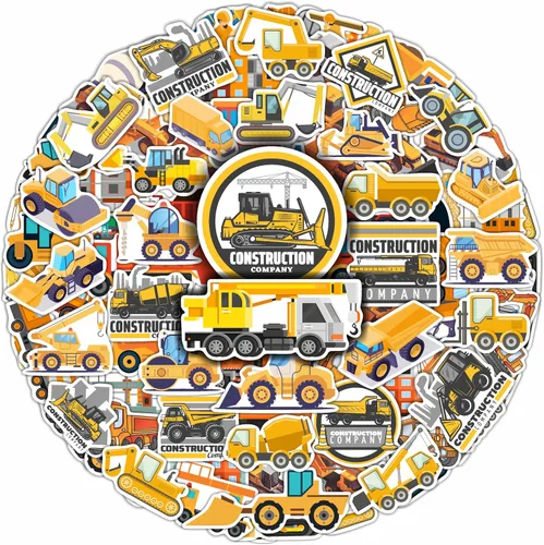 BulbaCraft 100 Piezas de Adhesivos de Construcción - Suministros para Fiesta de Cumpleaños de Construcción, Regalos para Mujeres y Hombres Pegatinas