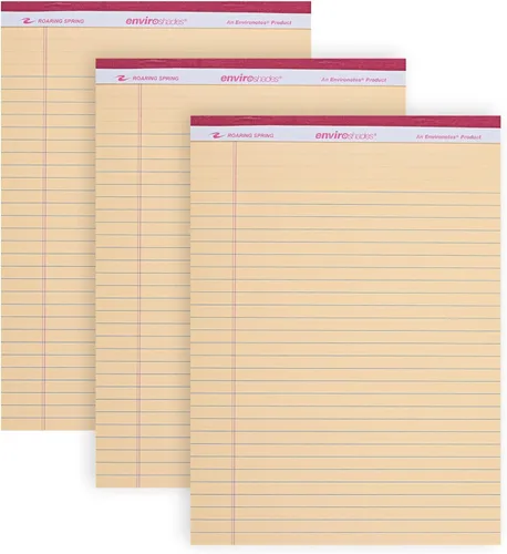 Miniatura 19 de ROARING SPRING Enviroshades - Bloc de notas de colores reciclados, paquete de 3, 40 hojas, 8.5 x 11.75 pulgadas, el paquete incluye 1 de cada