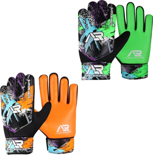 Arsh - Paquete de 2 guantes de portero de fútbol, guantes de portero de fútbol para niños, jóvenes, niños, muñecas dobles