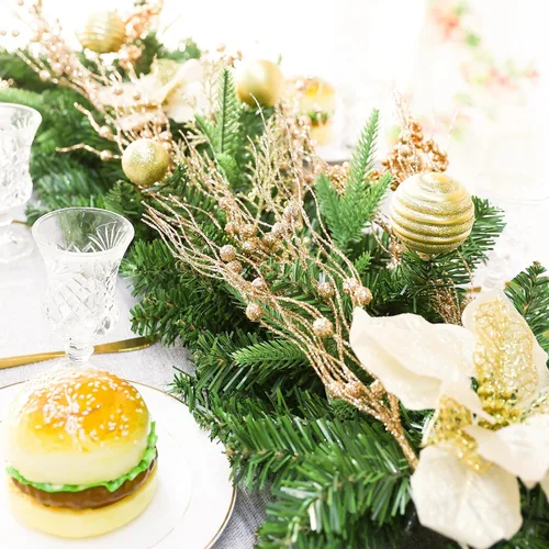 Miniatura 5 de Joyhalo Paquete de 24 púas y aerosoles para árbol de Navidad, decoraciones de relleno de árbol de Navidad, adornos de tallo de bayas con purpurina