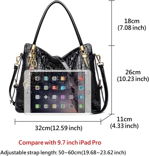 Miniatura 2 de Bolso de mano de cuero genuino para mujer, bolso de mano grande de trabajo con asa superior, bolso de hombro para mujer