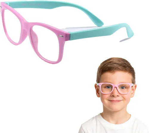 Miniatura 9 de Lentes rectangulares digitales con bloqueo de luz azul para niños y niñas de 5 a 12 años Amarillo