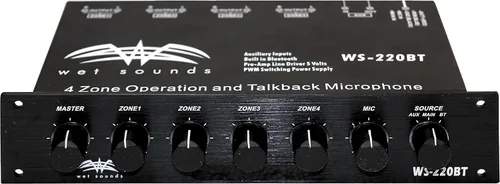 Miniatura 4 de Wet Sounds Controlador Bluetooth marino de 4 zonas WS-220 BT con PA