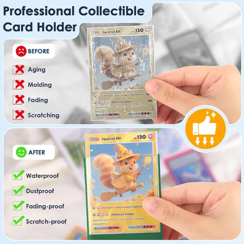 Miniatura 5 de Kitoyz 500 fundas para tarjetas intercambiables, fundas mate para tarjetas, protectores de tarjetas compatibles con tarjetas de béisbol, tarjetas