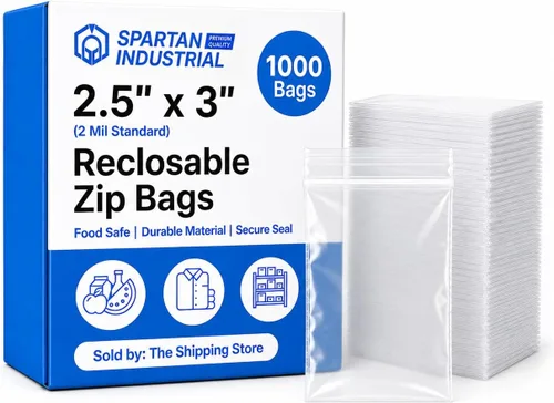 Miniatura 10 de Spartan Industrial - Bolsas pequeñas con cremallera de 1 x 1 pulgada (1000 unidades) - Mini bolsas de polietileno transparentes con cierre