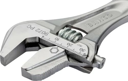 Miniatura 4 de Bahco Llave de tubo ajustable y con acabado cromado industrial SAE Ergo de 10 pulgadas, mandíbula reversible para doble funcionalidad, dientes