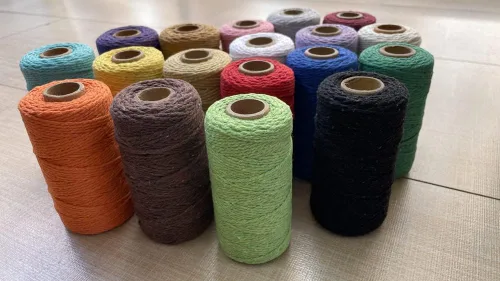 Miniatura 5 de FLIPPED (109 yardas/1.5 mm/35 colores opcionales) 109 cuerdas de macramé para manualidades, cuerda de algodón para macramé, cuerda de panadero, Gris