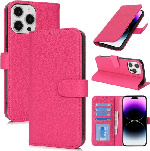 Miniatura 32 de Zouzt Funda para iPhone 11 de 6.1 pulgadas de piel auténtica con 4 ranuras para tarjetas, tarjetero con bloqueo RFID, tapa magnética, función atril