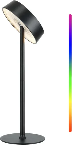 Miniatura 15 de Lámpara inalámbrica, lámpara de mesa recargable, funciona con pilas, control táctil regulable RGB, 3 temperaturas de color, función de memoria LED