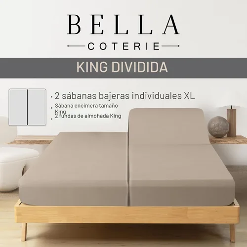 Miniatura 2 de Bella Coterie - Juego de sábanas de lujo de viscosa de bambú para cama tamaño split king 2 sábanas ajustadas para camas Sleep Number y ajustables